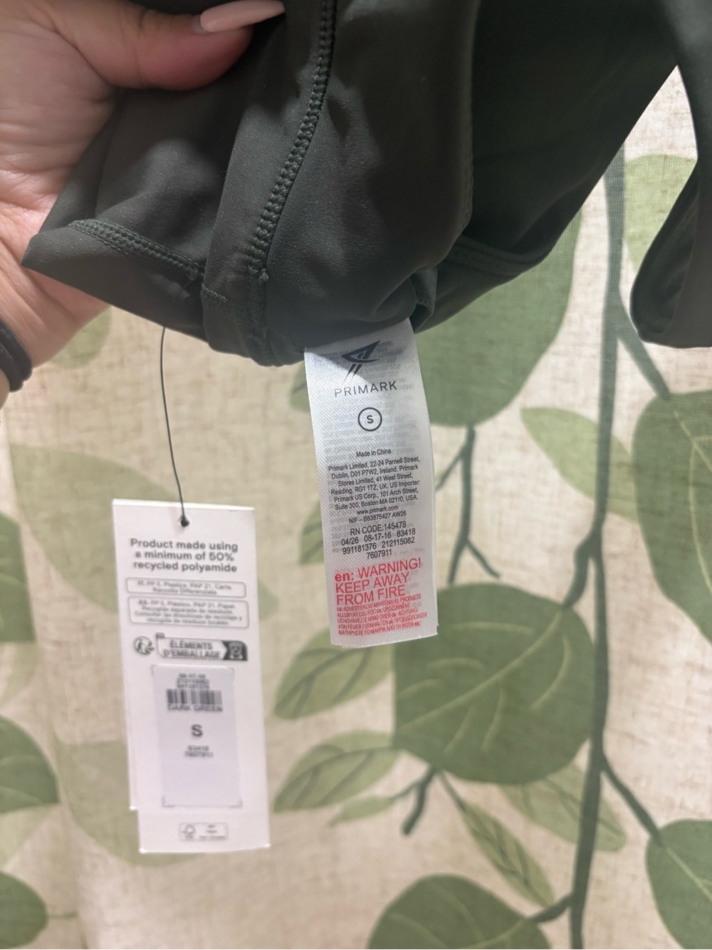 Primark Olive Ruched Racerback Sports Bra - Picture 2 of 4